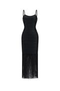 Demere Chic Contour Fringe Bandage Maxi Dress	