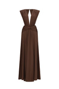 Rosi Chic Contour Sleeveless V Neck Ruched Maxi Dress	