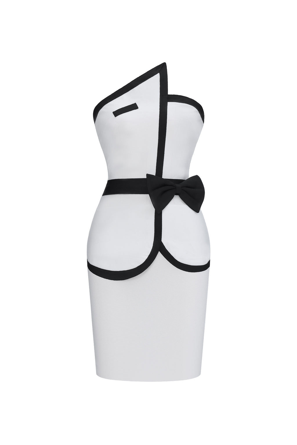 Erica Classic Slim Color Block White Bandage Crop Top And Mini Skirt Two-Piece Set	