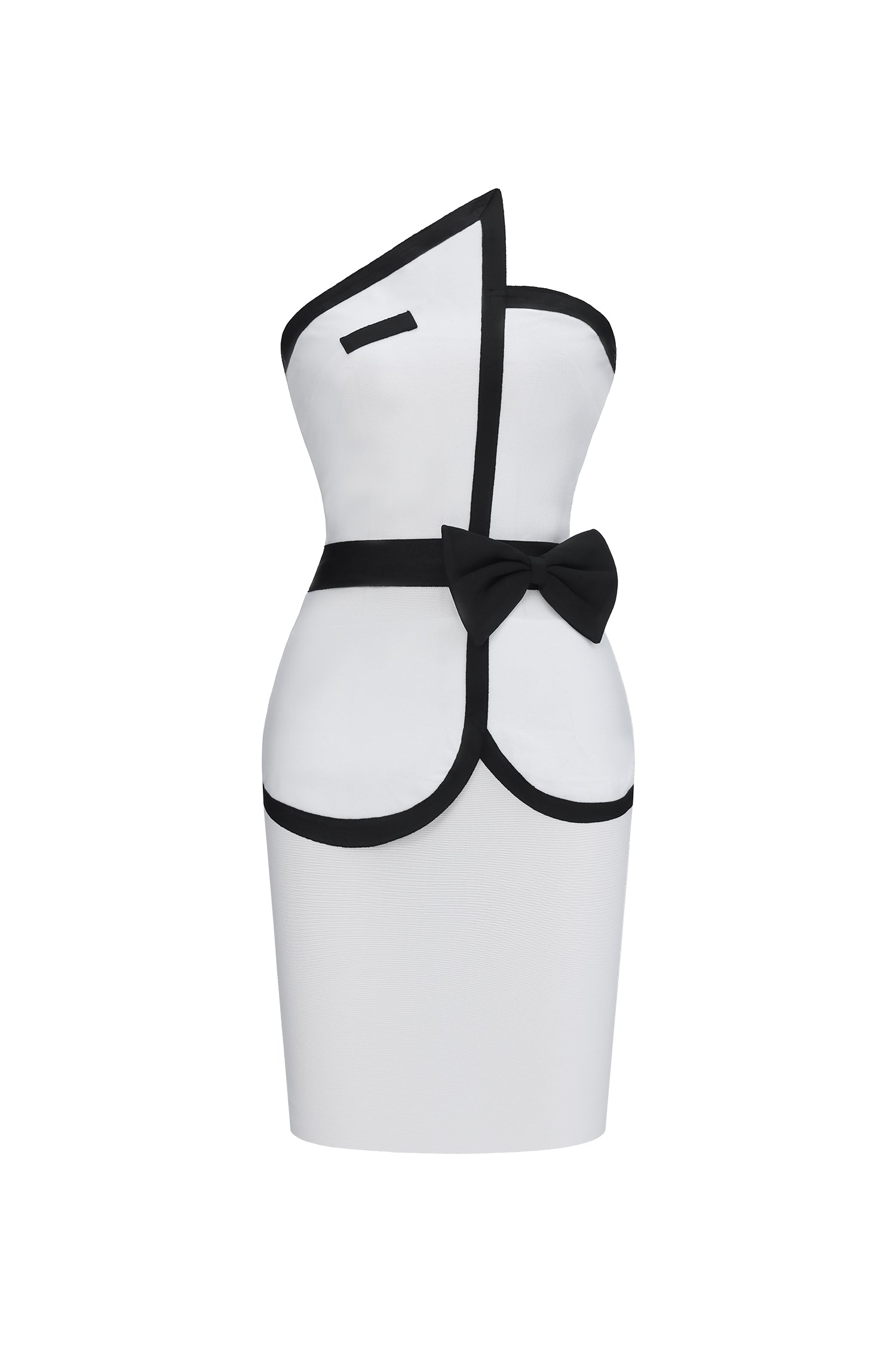 Erica Classic Slim Color Block White Bandage Crop Top And Mini Skirt Two-Piece Set	