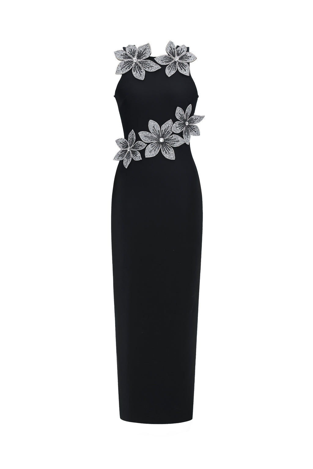 Whetu Elegant Contour Floral Bandage Maxi Dress	