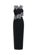 Whetu Elegant Contour Floral Bandage Maxi Dress	