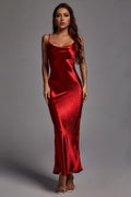 Emily Metallic Wine Maxi Dress - Bellabarnett	