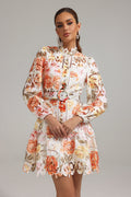 Jenny Printed Cutout Mini Dress