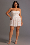 Modan Romantic Cinched Sleeveless Floral Print Pleated Woven Mini Dress	