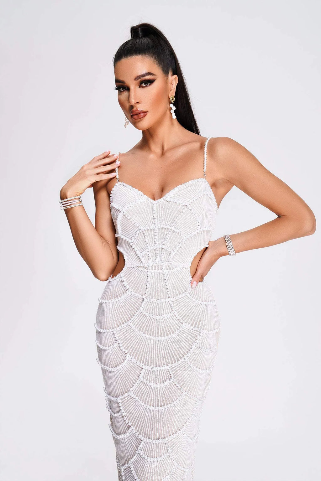 Teresa Pearl Sequin Midi Dress	
