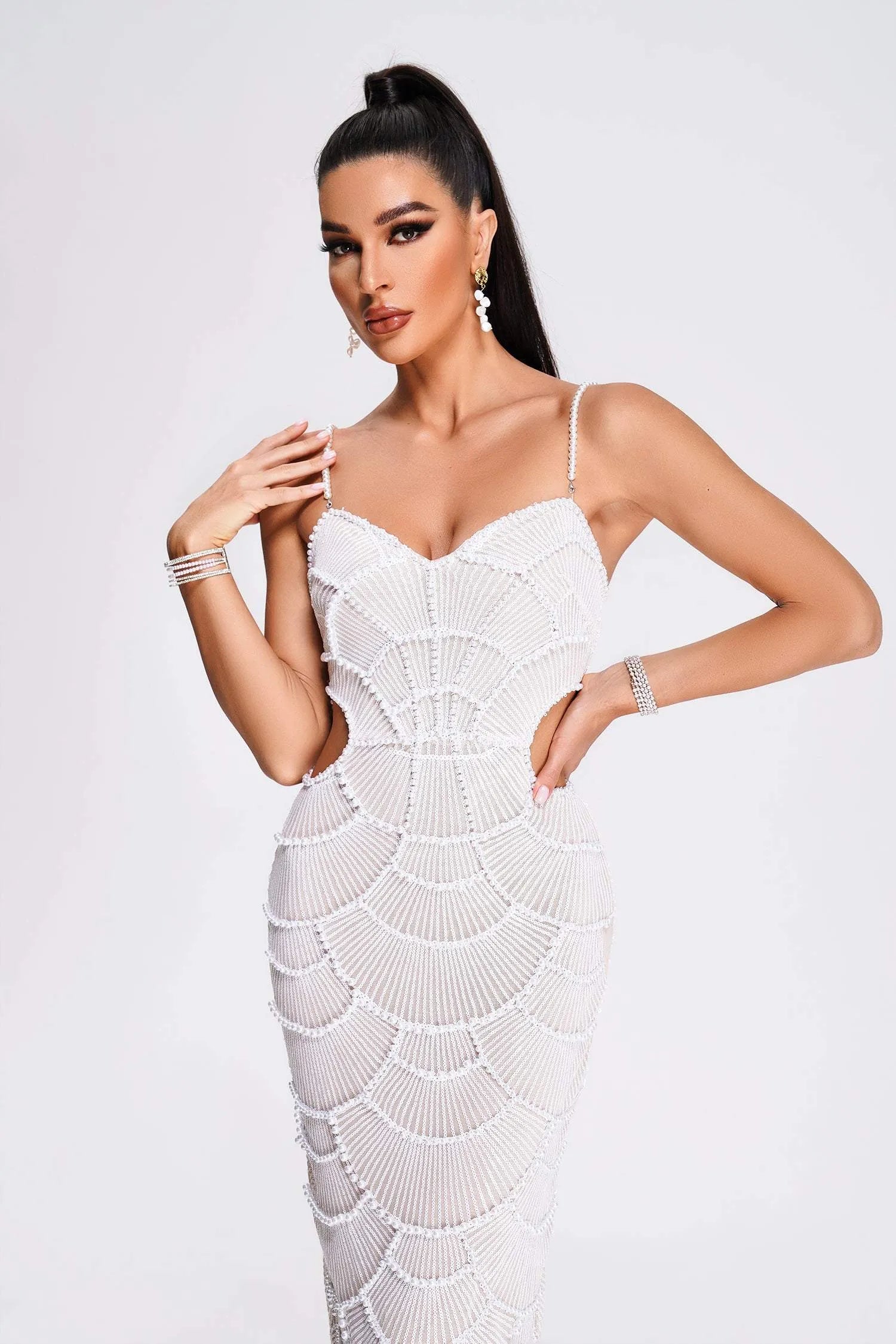 Teresa Pearl Sequin Midi Dress	