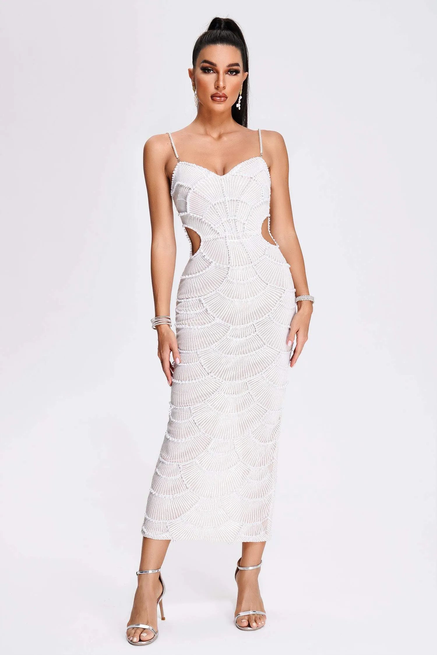 Teresa Pearl Sequin Midi Dress	